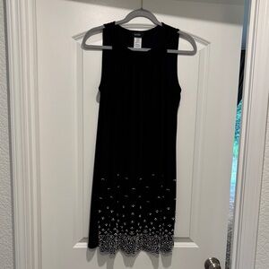 Lush Black Midi Dress with White Detailing